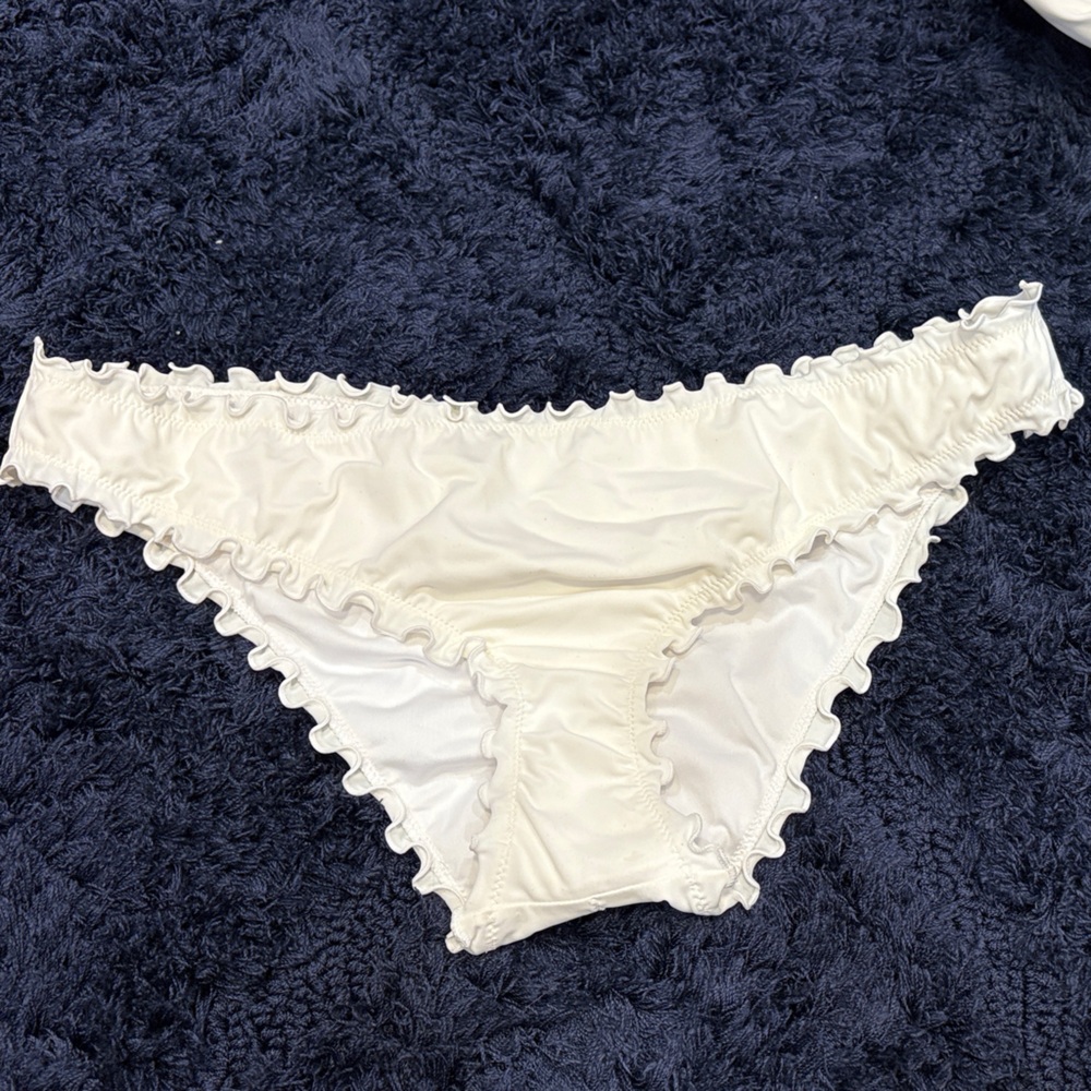 Shade & Shore White Cheeky Ruffle Bikini Bottom XL